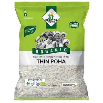 24 Mantra White Thin Poha Beaten Rice 500g