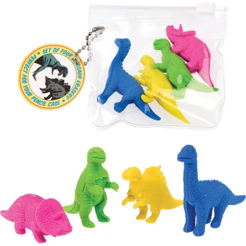 Rex London Set Of 4 Dinosaur Erasers