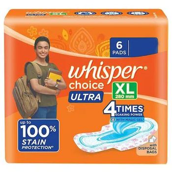 Whisper Choice Ultra Sanitary Pads XL 6pcs