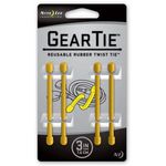 Nite Ize Rubber Twist Ties Reusable Durable Waterproof Yellow 