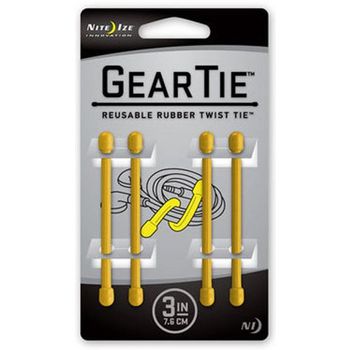 Nite Ize Rubber Twist Ties Reusable Durable Waterproof Yellow 