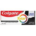 Colgate Toothpaste Total 12 Bacteria Defense Charcoal Deep Clean 2pcs 150g