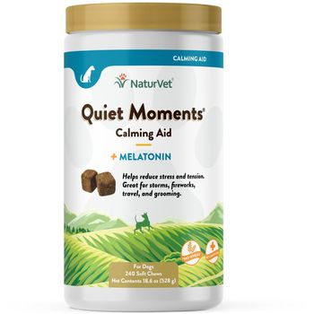 NaturVet Quiet Moments Calming Aid Melatonin Dog Supplement 240 Soft Chews