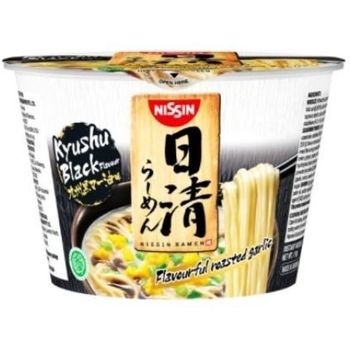 Nissin Instant Bowl Noodle Kyushu Black