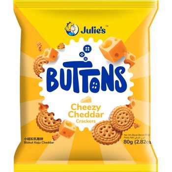 Julie's Buttons Cheezy Cheddar Crackers 80g