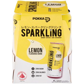 Pokka Sparkling Flavoured Drink Lemon 4pcs 325ml