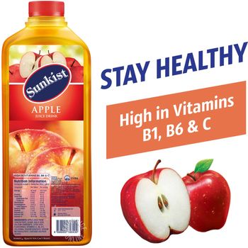 Sunkist Fruit Bottle Juice Apple 2L