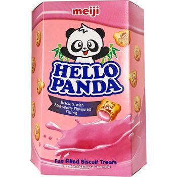 Meiji Hello Panda Biscuits With Creamy Strawberry Filling 260g