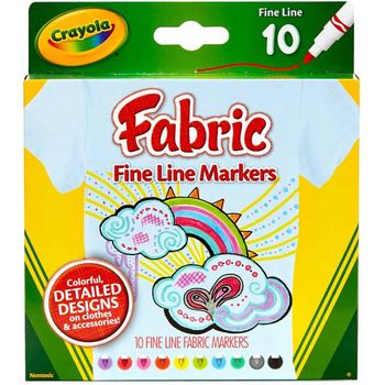 Crayola Fine Line Fabric Marker Pack of 10