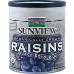 Sunview Organic Raisins Black Can 425g