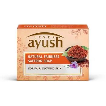 Lever Ayush Natural Fairness Saffron Soap For Fair Glowing Skin 100g
