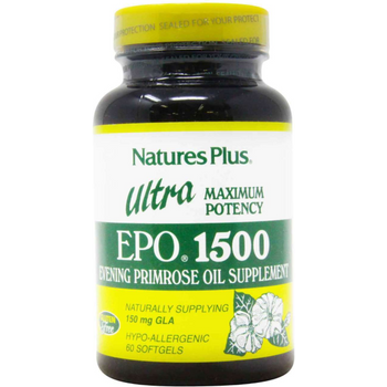 NaturesPlus Ultra EPO 1500-1500mg Evening Primrose Oil 60 Softgels Hormone Balance Supplement Promotes Healthy Clear Skin Anti-Aging Antioxidant Gluten 60 Servings