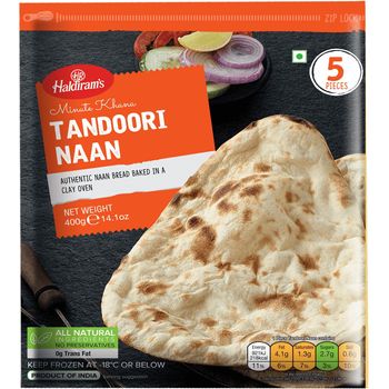 Haldiram's Tandoori Plain Naan 5pcs 400g