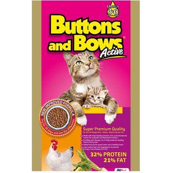 Buttons & Bows Active Original Super Premium Pet Cat Food 18kg