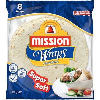 Mission Foods Wraps Original 8 Sachets 360g