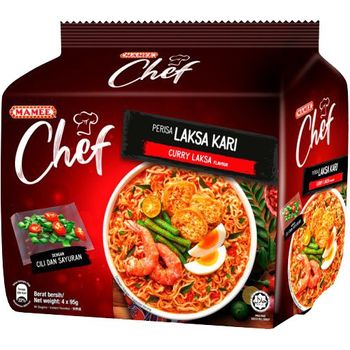 Mamee Chef Instant Noodles Curry Laksa 4pcs 95g