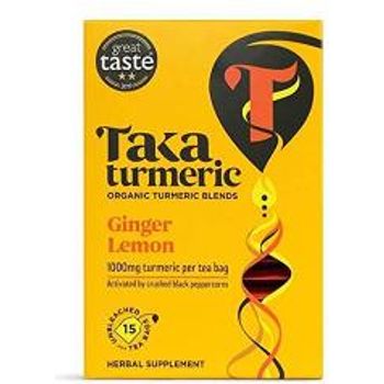 Taka Turmeric Tea Organic Ginger Lemon 1 X Carton 15 Tea Bags