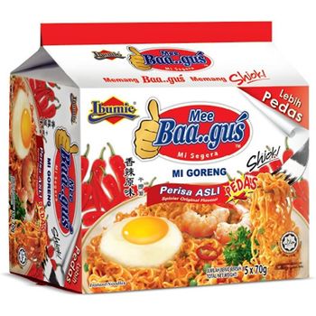 Ibumie Baagus Mi Goreng Asli Lebih Pedas 5pcs 70g