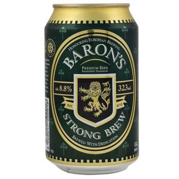 Baron's Strong Brew Lager Beer Can 323ml