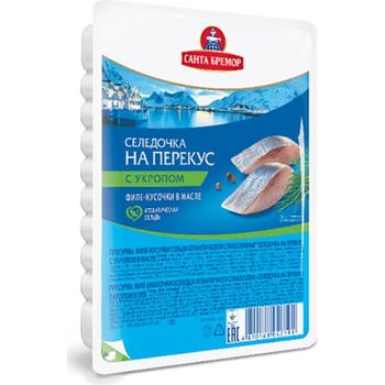 Santa Bremor Herring Fillet For A Snack With Dill 150g