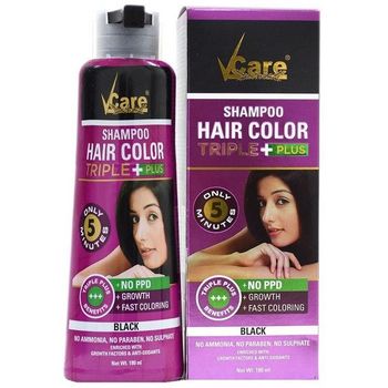 VCare Shampoo Hair Color Black 180ml