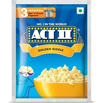 Act II Instant Popcorn Golden Sizzle Snacks 60g