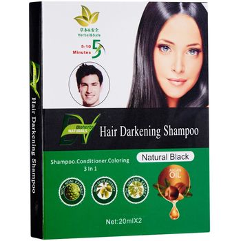 Bioherbs Naturals Hair Darkening Shampoo Natural Black 2 x 20ml