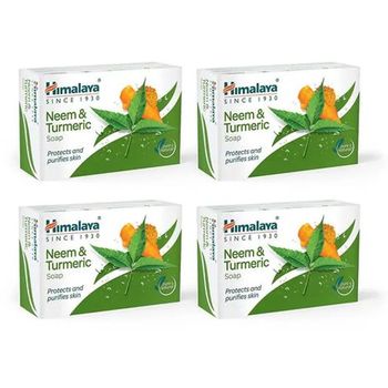 Himalaya Neem and Turmeric Bathing Soap Cleanses and Purifies Skin 125g Pack of 4