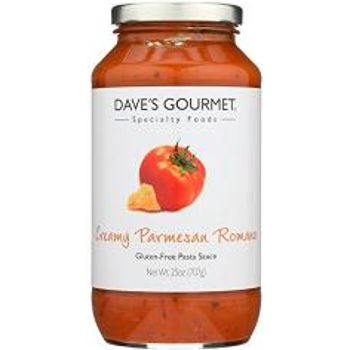 Dave's Gourmet Creamy Parmesan Romano Pasta Sauce 25 Ounce 6 Per Case.