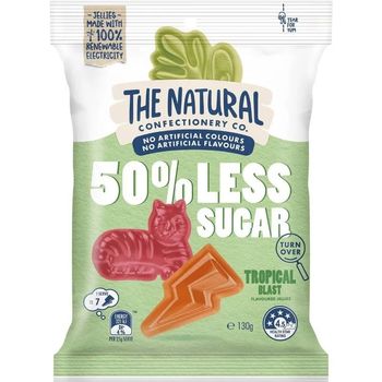 The Natural Confectionery Co 50 Less Sugar Lollies Tropical Blast 130g