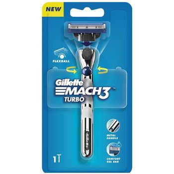 Gillette Mach3 Turbo Men Razor With Flexball Technology Metal Handle 1pc