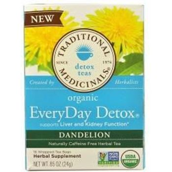 Traditional Medicinals Organic Everyday Detox Dandelion Herbal Tea Supports Liver Kidney Function Pack Of 2 32 Tea Bags Total