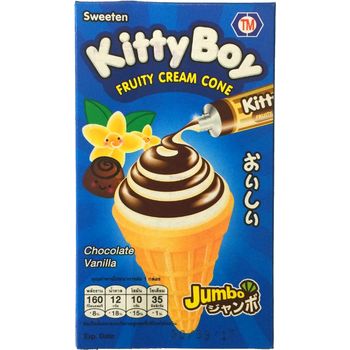 Kitty Boy Chocolate Vanilla Fruity Cream Cone 28g