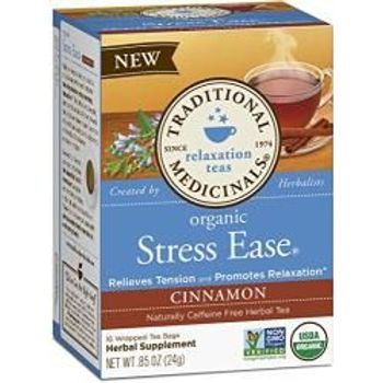 Traditional Medicinals Organic Stress Ease Cinnamon Tea 16 Tea Bags
