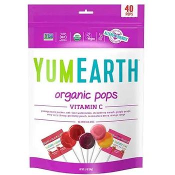 YumEarth Organic Fruit Flavored Vitamin C Pops 40g