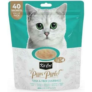 Kit Cat Purr Puree Tuna And Fiber Cat Treats 40 Sachets Value Pack 600g