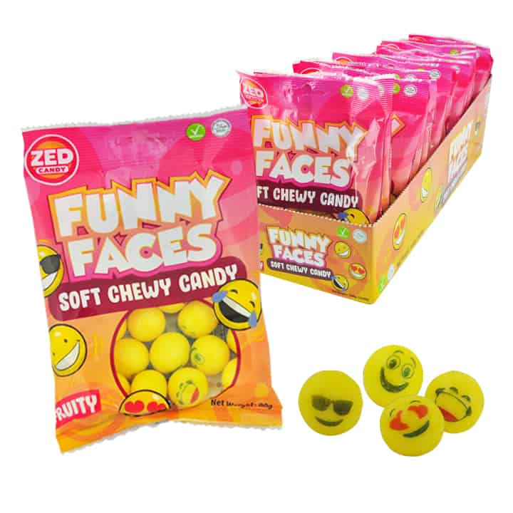 Double One Minimart Zed Soft Chewy Candy Funny Face 90g Fairmart