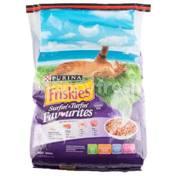 Purina Friskies Surfin' & Turfin' Favourites Chicken Ocean Whitefish Salmon Crab Beef Flavored Adult Cat Food