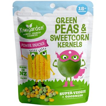 Kiwi Garden Baby Peas And Sweet Corn Kernels 14g
