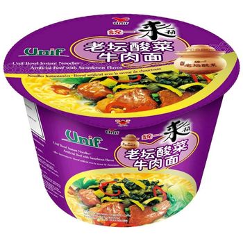 Unif Bowl Artificial Beef With Sauerkraut Flavor Noodle 125g