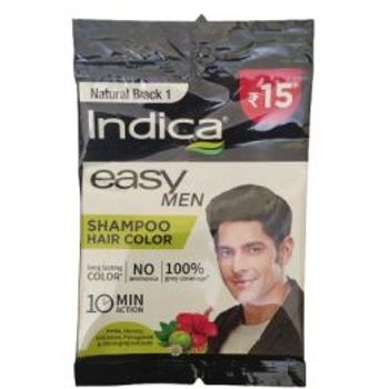 Indica Easy Men Shampoo Hair Color Natural Black 10ml