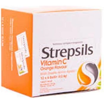 Strepsils Vitamin C Orange Flavour Lozenges