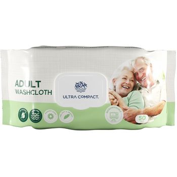 Ultra Compact Adult Washcloth Wet Wipes 50pcs