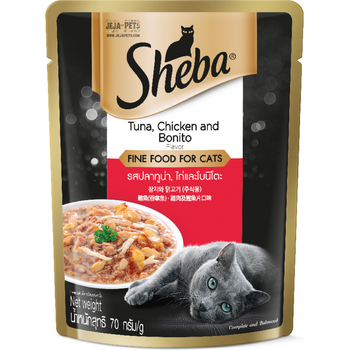 Sheba Tuna And Chicken With Bonito Flakes Pouch 70g