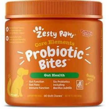 Zesty Paws Dog Probiotic Bites Gut Health Pumpkin 90 Soft Chews 360g