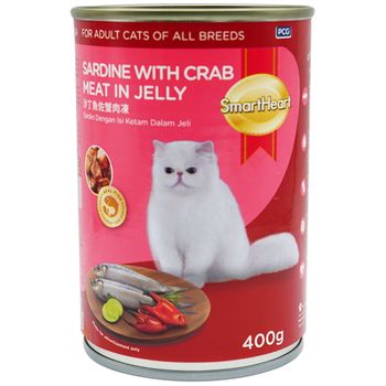 Smart Heart Cat Sardine With Crabmeat In Jelly 400g / Makanan Kucing
