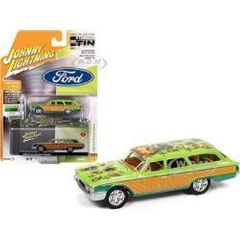 Johnny Lightning 1960 Ford Rat Fink Country Squire Green & Orange 1:64 Scale Diecast Replica Model