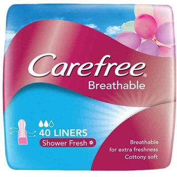 Carefree Breathable Shower Fresh Cottony 40pcs
