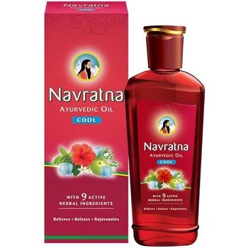 Navratna Ayurvedic Cool Oil with 9 Active Ingredients, Relieves, Relaxes, Rejuvanates, 100 ml