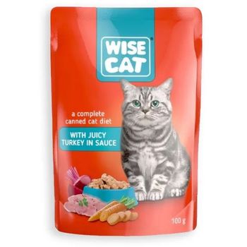Wise Cat Wet Food For Cats With Turkey in Sauce 100g